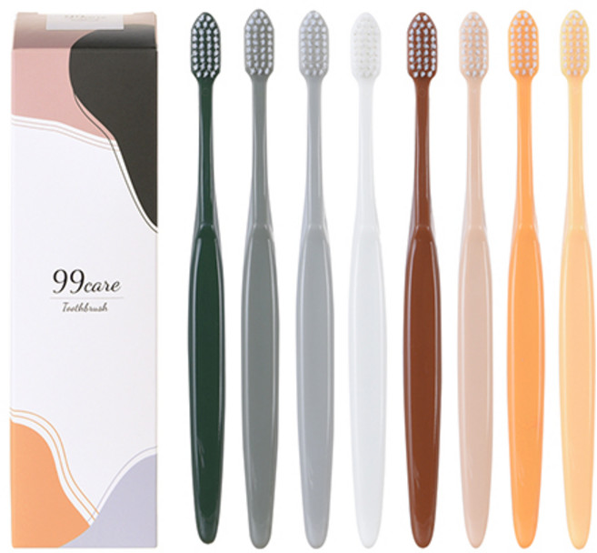 구구케어 칫솔 화이트 미세모, 8개, 1세트