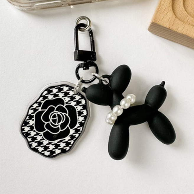 버블리데이 블랙 강아지키링 가방 참장식