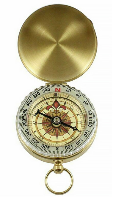 등산 캠핑 포켓 황금나침반, 골드, 1개