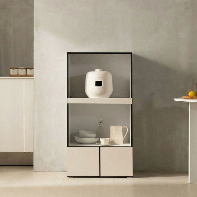 베이지메이트 세턴 비스포크 주방 미니 렌지대 수납장 600 방문설치, 베이지, 3단