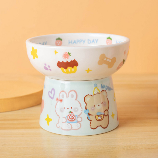 파스텔펫 반려동물 해피데이 세라믹 식기 12.2 x 10 cm, C타입, 1개