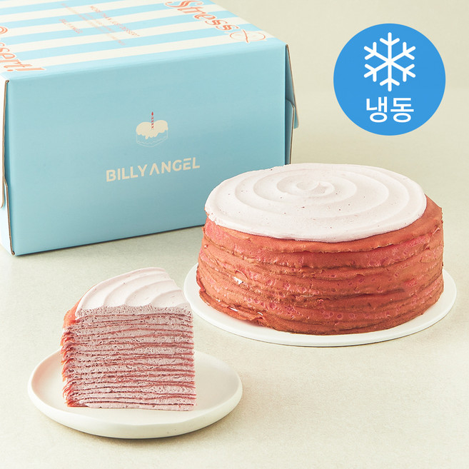 빌리엔젤 딸기 크레이프 케이크S (냉동), 665g, 1개