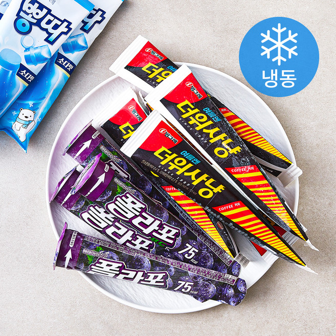 빙그레 뽕따 소다 130ml x 5개입 + 더위사냥 140ml x 5개입 + 폴라포 120ml x 5개입 세트, 1.95L, 1세트