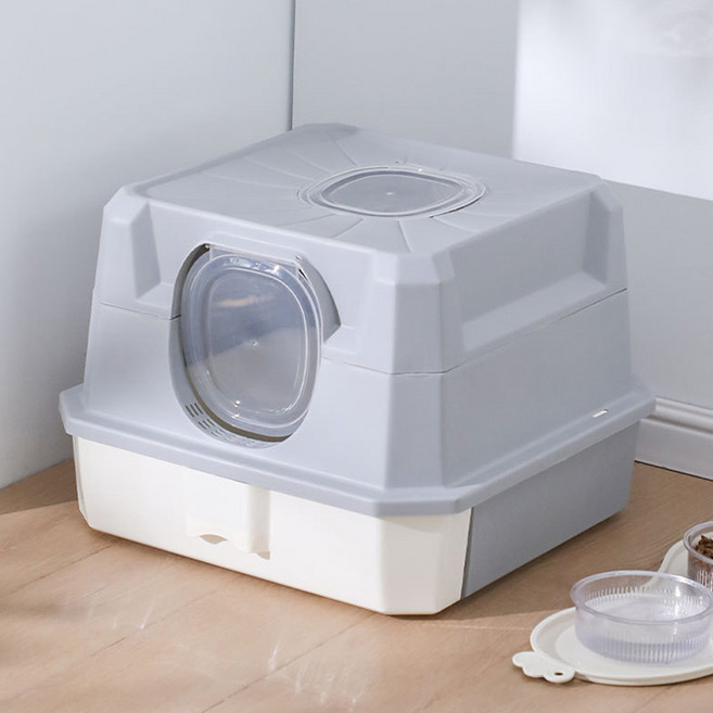 레드퍼피 고양이 스페이스 토일렛, 그레이, 1개