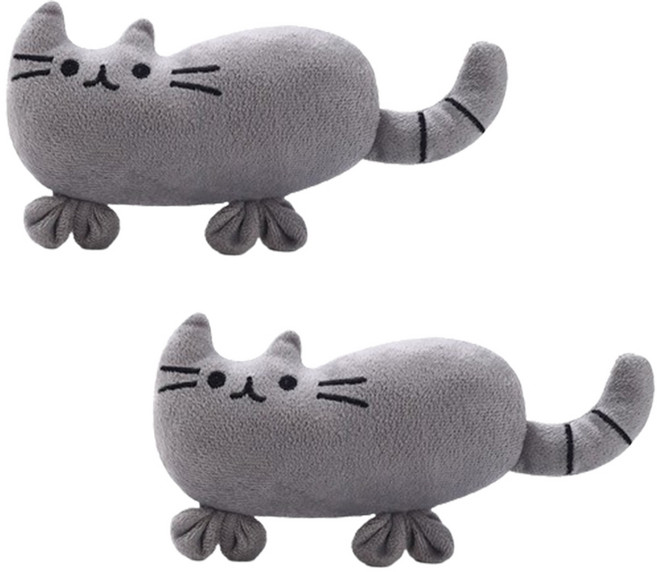 둥둥펫 고양이 캣닢 애착 인형, 그레이, 2개