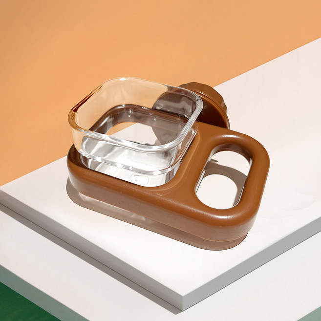 랜보어 앵무새 모이통 급식기 FREE(8.4 x 7 x 4 cm), 브라운, 1개