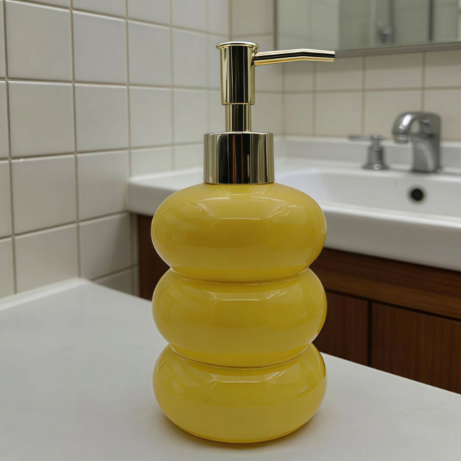 미르노아 오브제 디자인 펌프형 물비누 디스펜서 360ml MMM3481, 골드옐로우, 1개