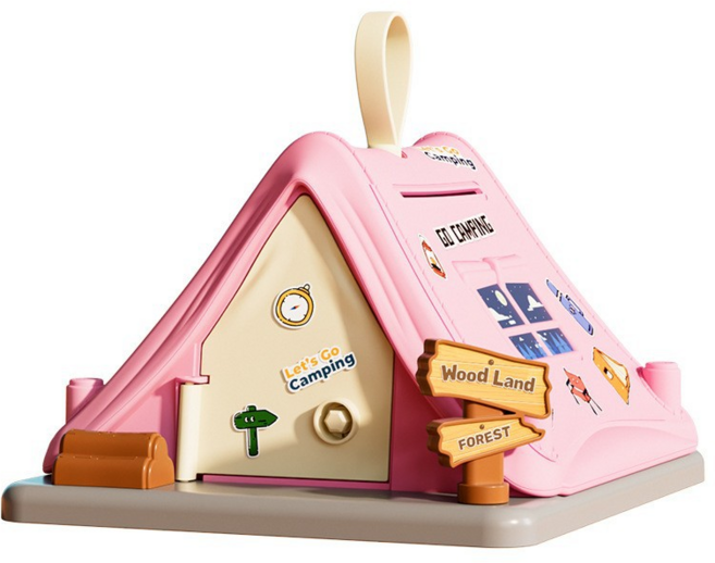 아미그린텐트 열쇠 저금통, 핑크, 1개