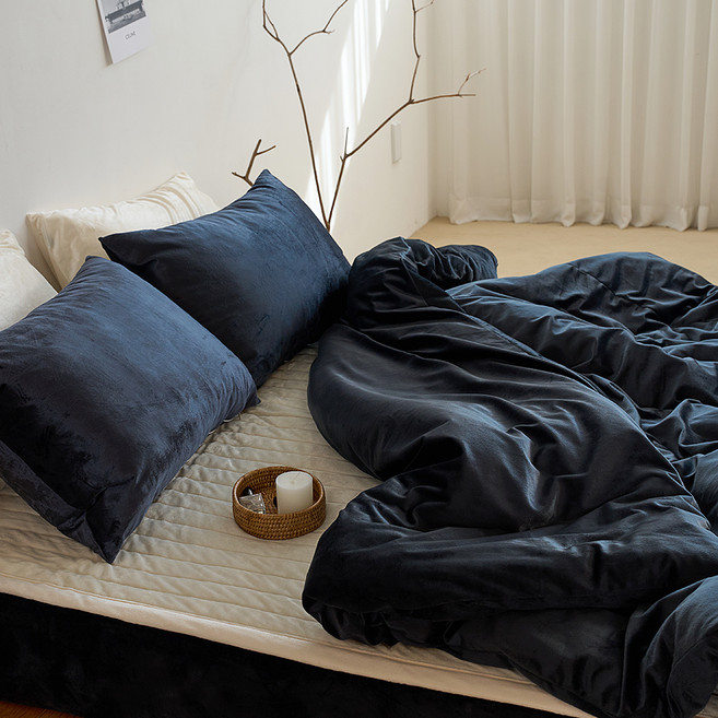 아임리빙 극세사 카라멜 호텔식 이불커버, 차콜