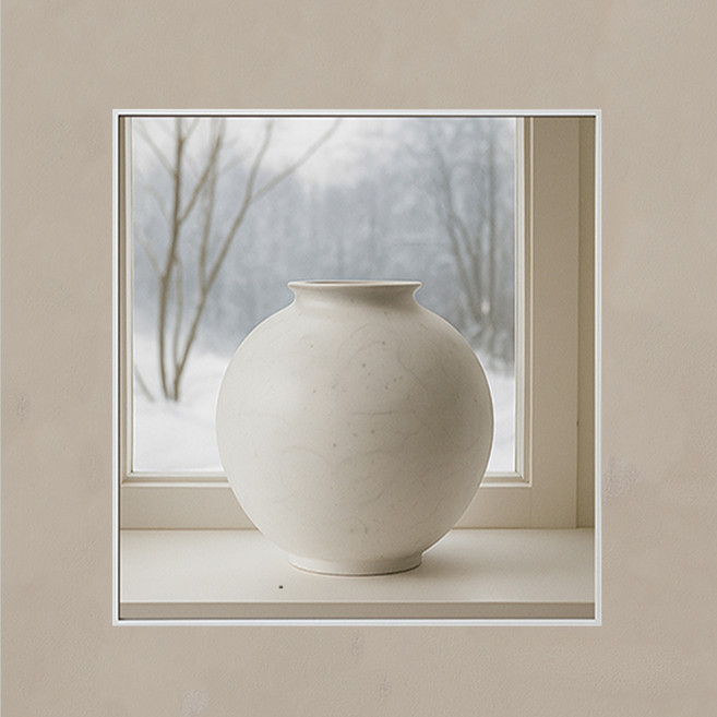 다복 달 항아리 그림액자 설산2 kisn117