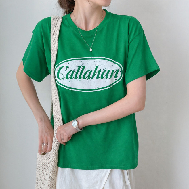 라라온 여성용 라운드넥 프린팅 반팔 면 티셔츠 26TSP3946