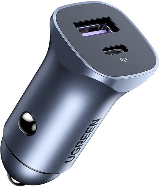 유그린 차량용 시거잭 듀얼 PD PPS 30W 고속충전기, CD130, 그레이