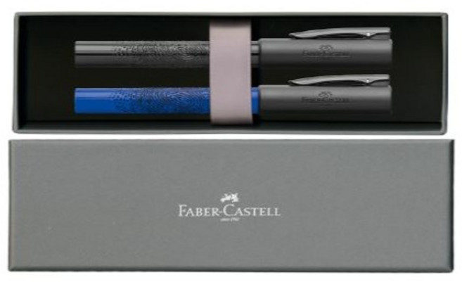 파버카스텔 라이팅크 만년필 2종 세트, F, 블랙, 블루