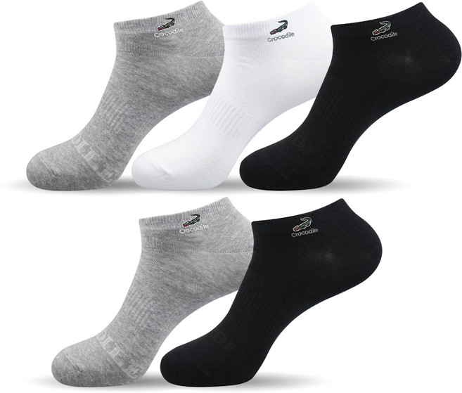 크로커다일 자수 스탠다드 스니커즈 양말 5족 세트