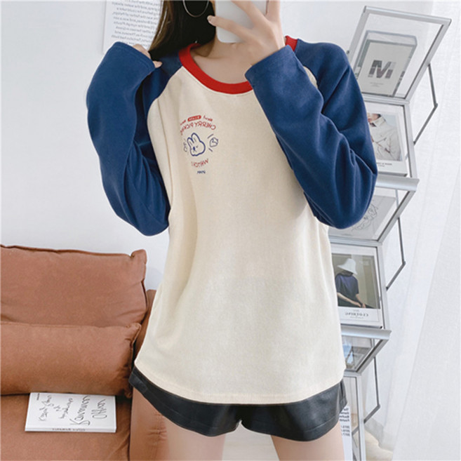 루나글램 스웨터 임산부 긴팔 라운드넥 수유복 PUC105