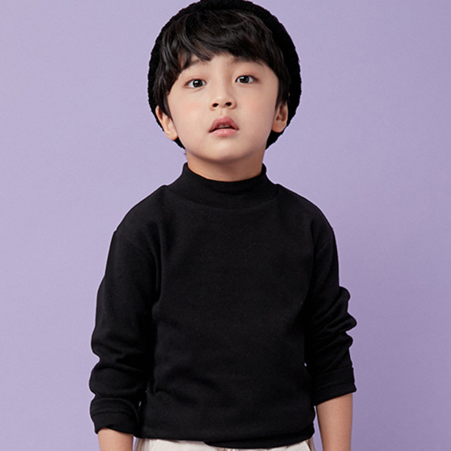 BAOBAB NAMU 童款蜜桃絨彈性半高領長袖上衣