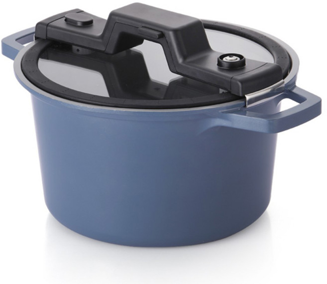 네오플램 인덕션 스마트쿡 저압냄비, 24cm, 드메르블루, 1개