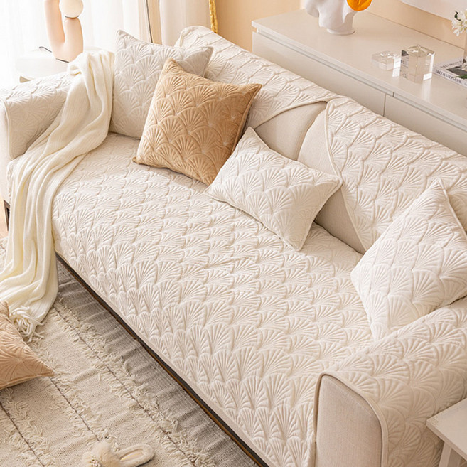 지앤와이 플리스 은행잎 미끄럼방지 소파패드