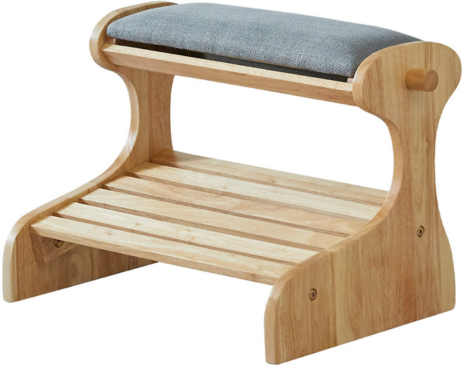 예다움 2단 회전형 원목 발받침대 와이드형 500, 내추럴