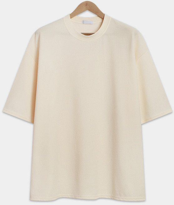 탑보이 라벤더 오버핏 엠보 5부 반팔티 LW044