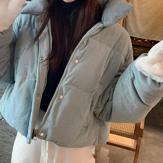 라라티나 여성용 파멜라 코듀로이 숏패딩 점퍼