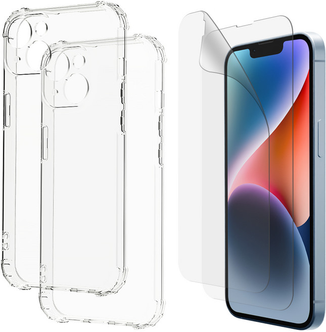 엑씨 림피드 젤리 래피드 보호필름 2p + 휴대폰 케이스 2p 세트