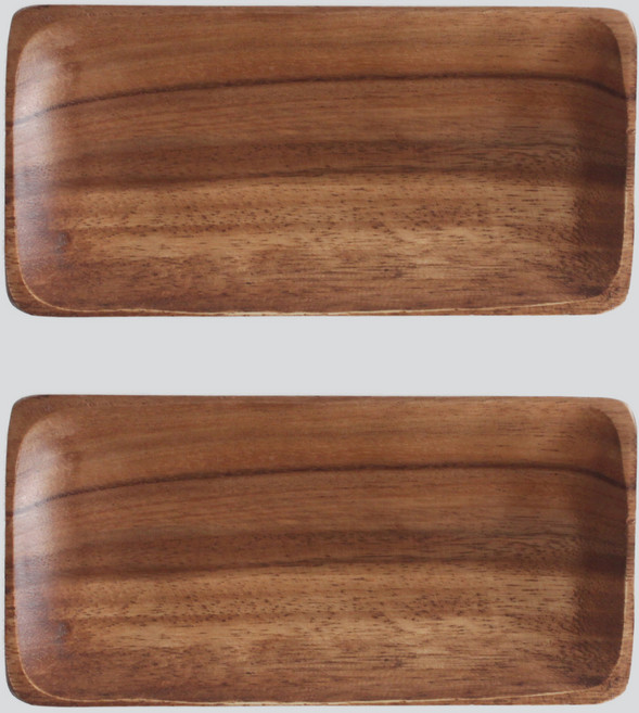 우드 원목 직사각 접시 M, 2개, 단품