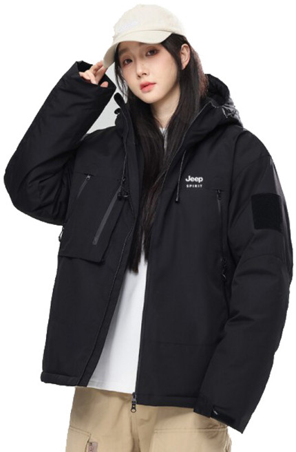 지프스피릿 남녀공용 오버핏 필업 푸퍼 패딩점퍼
