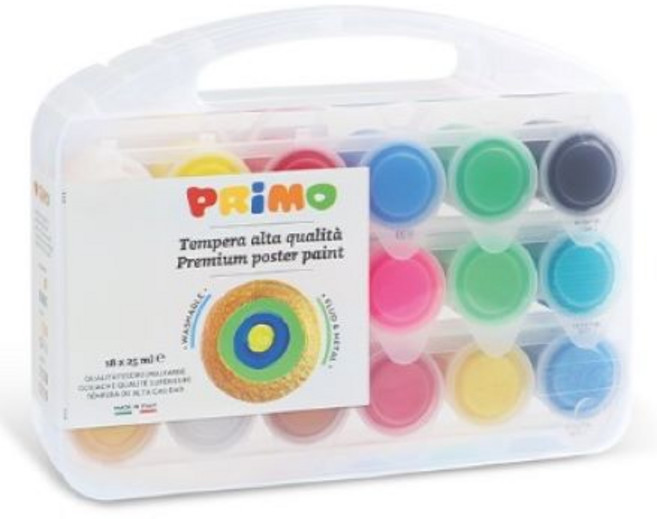 PRiMO 일반 형광 메탈 템페라 물감 25ml x 18종 세트, 18색