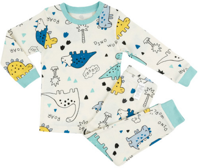 Maykids 男童款30支棉恐龍長袖長褲家居服套裝