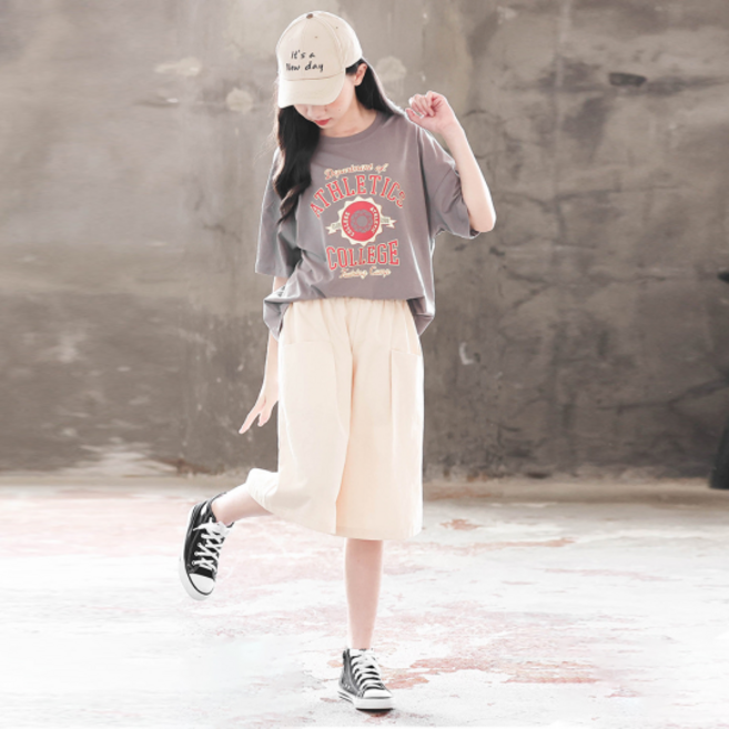 오렌지다몸 여아용 ATHLETICS 로고티셔츠 상하복 세트