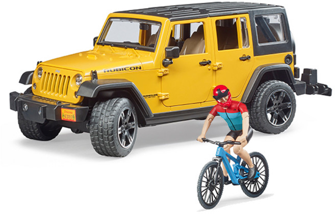 bruder Jeep Rubicon與山地自行車動力玩具組 BR02543, 混合色