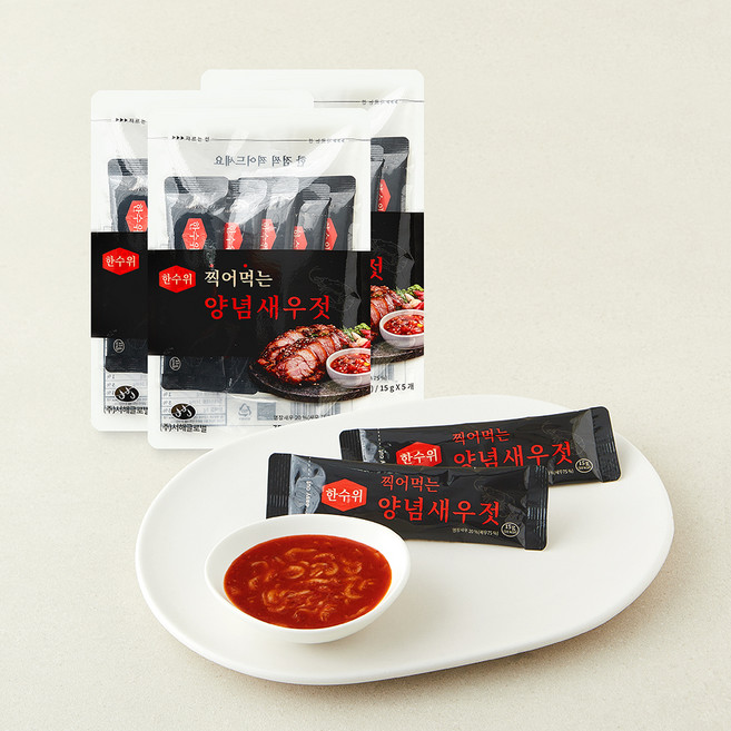 한수위 찍어먹는 양념새우젓 5개입, 75g, 3개