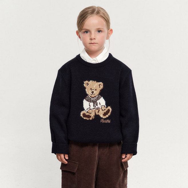 MaritheFrancoisGirbaud 兒童款 BEAR 提花針織套頭衫