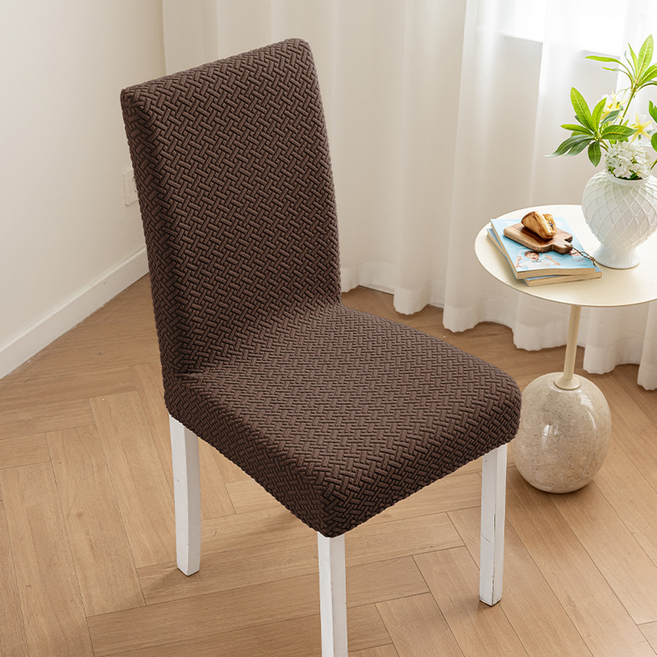 미소로운 식탁 의자커버, 다크브라운, 2개