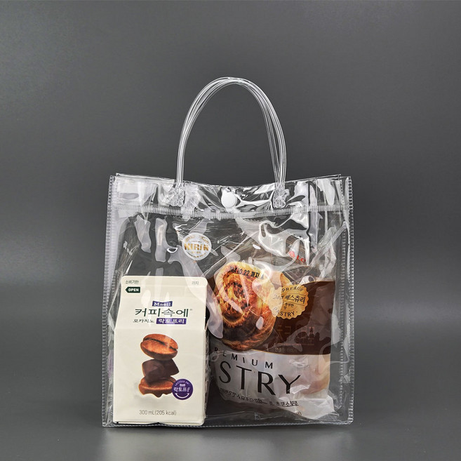 미르코리아 PVC 투명 비닐 쇼핑백 대형, 1개입, 10개