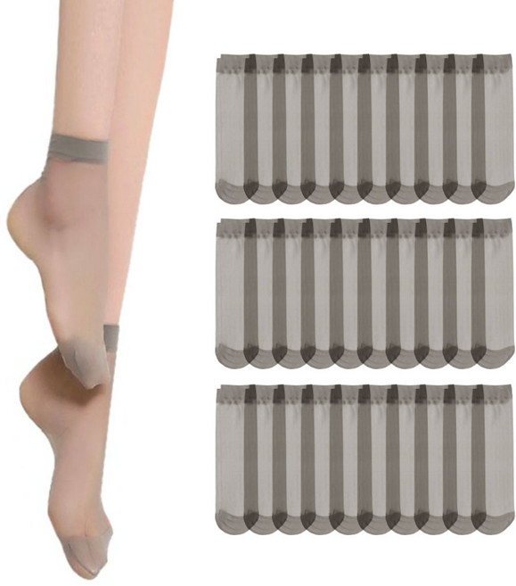 지앤와이 고탄력 15D 시스루 발목 스타킹 30켤레 세트