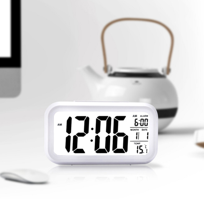 빅폰트 LED 디지털 탁상시계, 화이트