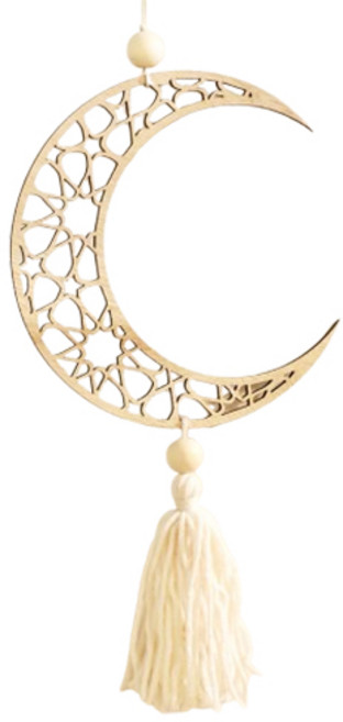 더플로우커머스 북유럽 스타일 우드 벽걸이 월데코, 달