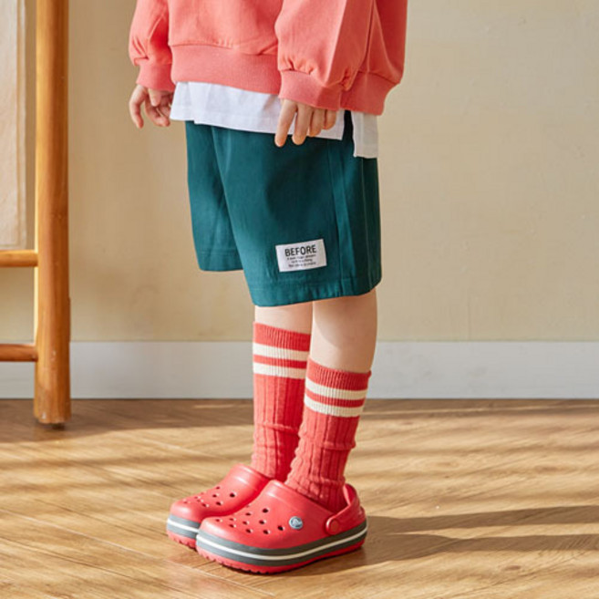 바브키즈 아동용 통기성 6부 면 팬츠