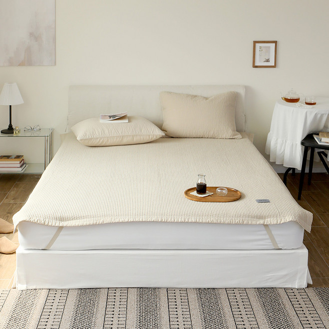 이블랑 뉴데이 60수 순면 피그먼트 침대패드, 오트밀