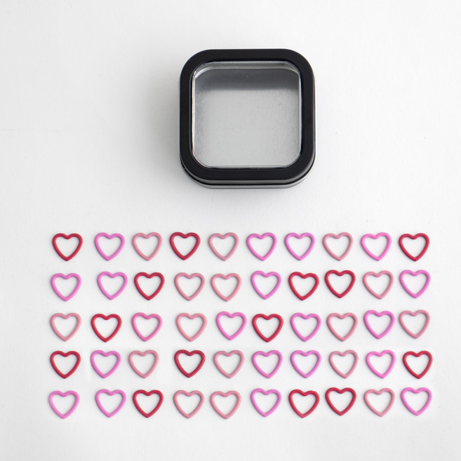 야나 삼색 하트 단수링 20p + 알루미늄케이스, 랜덤발송(단수링), 1세트