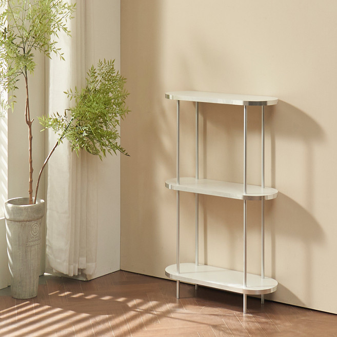 롬 수납 선반, 실버, 3단