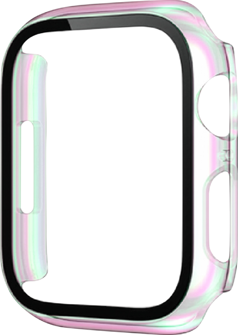 우먼스9999 애플워치 호환 풀커버 강화 필름 케이스, 오로라, 1개
