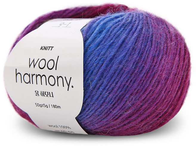 니뜨 울하모니 뜨개실 50g, 09 블루그린퍼플, 1개