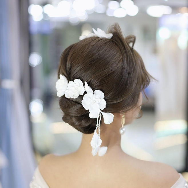 마켓피아 셀프웨딩 머리 장식 플라워 헤어액세서리