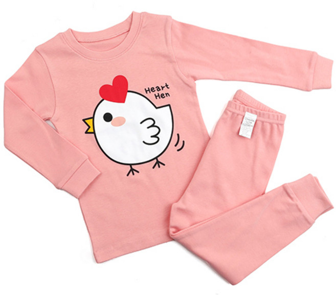 메이키즈 아동용 삐약맘 오가닉 30수 후라이스 실내복 상하 세트