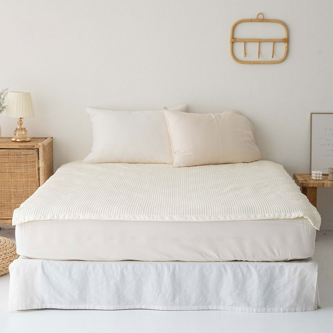 롤베이비 유아 피그먼트 줄누비 착한 패드, 아이보리, 1개