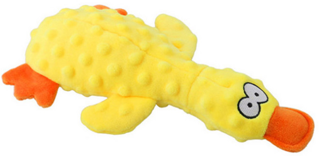 딩동펫 반려동물 엠보 바스락 인형 장난감, 옐로우 오리, 1개