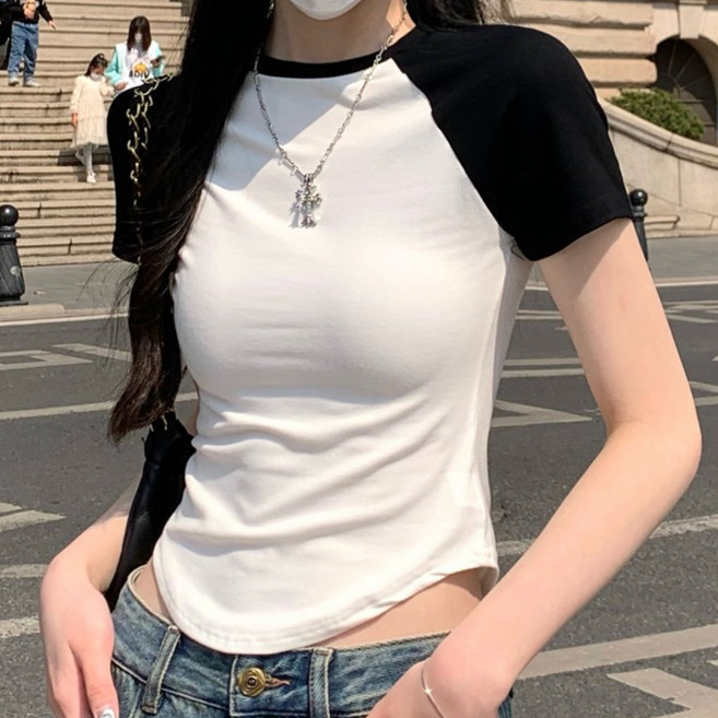 젤루나 여성용 나그랑 슬림핏 베이직 반팔티 TH-30